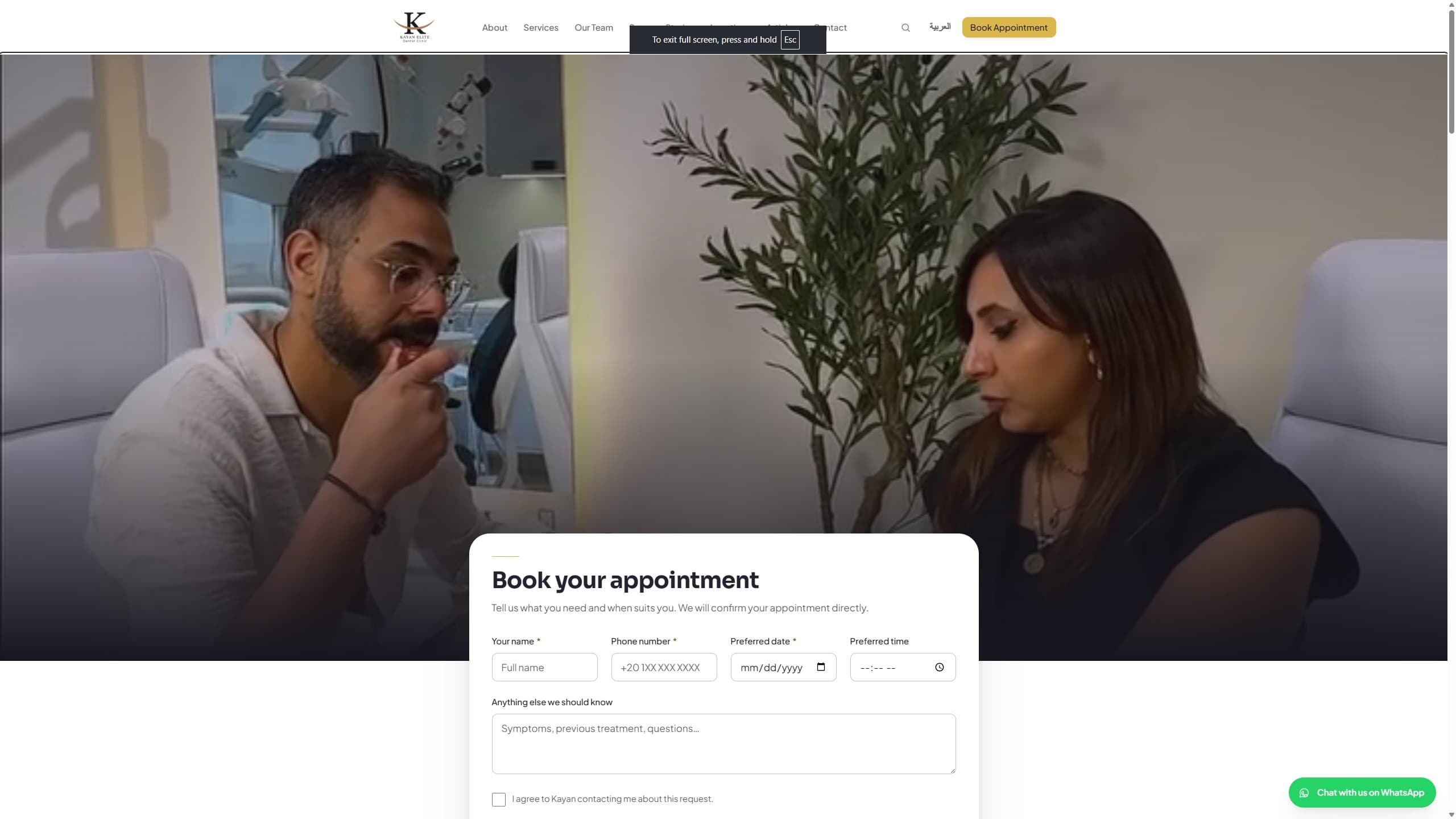 Kayan Dental website screenshot